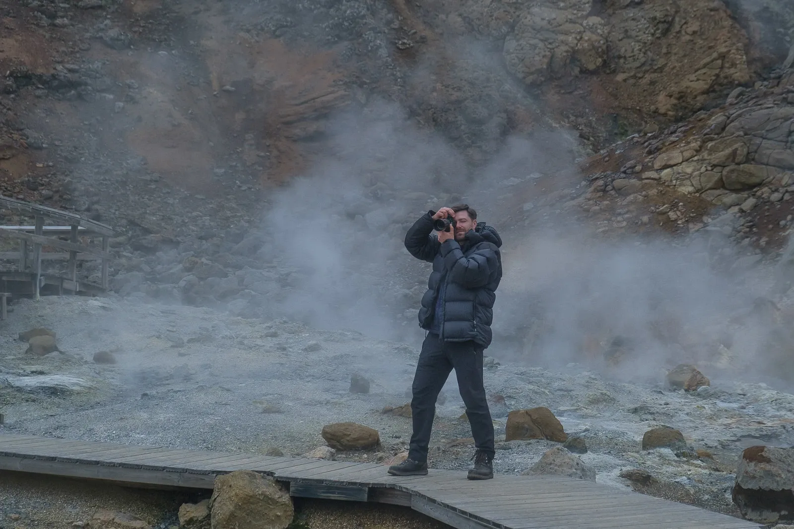 Luke, local guide and photographer, in the Reykjanes peninsula